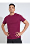 Maroon Solid Round Neck Short Sleeves Regular Fit Active T-Shirt - 3