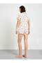 Short Sleeve Cherry Print Pajama Set - 5