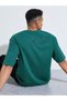 Green Embroidered Crew Neck Oversized T-Shirt