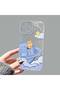 iPhone 14 Compatible Transparent Silicone Case Starry Sky Cute Bear Pattern Camera Protected Anti-Shock
