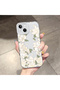 iPhone 13 Compatible Transparent Silicone Case Floral Cute Rabbit Pattern Camera Protected Anti-Knock Phone Case - 2