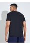 Black Solid Round Neck Short Sleeves Regular Fit Active T-Shirt - 5
