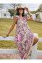 Floral A-Line Ankle Length Dress with Short Sleeves - 5