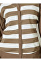 Brown Striped Long Sleeves Oversized Shirt - 4