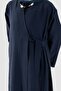 Striped Textured Tensel Abaya Navy Blue - 6