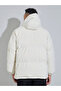 White Solid Hooded Oversized Puffer Jacket - 5