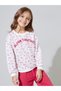 Girls Floral Print Oversized Sweatshirt and Solid Wide leg Joggers Set - 2