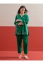 Green Embroidered Button Down Kurti and Pharsi Salwar Set - 2