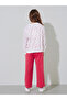 Girls Floral Print Oversized Sweatshirt and Solid Wide leg Joggers Set - 5