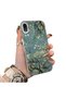iPhone Xr Compatible Retro Oil Painting Apricot Blossom Pattern Case, Full Lens Protection