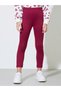 Girls White All Over Print Sweatshirt and Burgundy Solid Leggings Set - 5