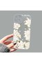 iPhone 14 Plus Compatible Transparent Silicone Case Floral Cute Rabbit Pattern Camera Protected Anti-Knock Phone Case