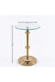 Modern Chic Design Tempered Glass Round End Table - Gold - 6