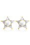 Faux Pearl Star Stud Earrings - 4