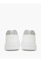 White Lace-Up Minimal Court Sneakers - 4