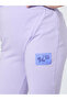 Girls Lilac Solid Full Length Fit and Flare Leggings With Patchwork Detail - 3