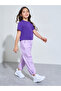 Girls Lilac Full Length Mid-Rise Woven Pants