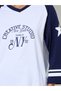 White Graphic Print Raglan 3/4 Sleeves T-Shirt - 4
