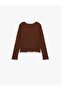 Cotton Ribbed Long Sleeve Crew Neck Printed T-Shirt - 2