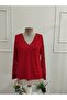 Women's Long Sleeve V Lace Collar Viscose Blouse - 4