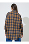 Multi-Color Checked Longline Oversized Shirt with Pocket Details - 5