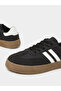 Black Classic Court Sneakers with White Stripes - 3