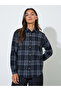 Black Checked Long Sleeves Oversized Shirt - 3
