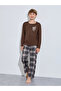 Teen Boys Printed Long Sleeves T-Shirt and Checked Pants Pyjama Set - 2