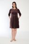 Women's Cotton Velvet Zipper Winter Dress / Brown 3824 - 5