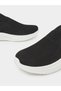 Black Knit Slip-On Casual Sneakers - 3