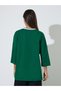 Green Graphic Print Contrast Neckline Oversized T-Shirt - 5