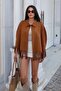 Women's Suede Fabric Tasseled Cape Poncho - 5