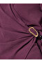 Purple Solid Long Sleeve Wrap Top with Buckle Detail - 3