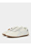 White Lace-Up Retro Sneakers with Pom-Pom Charm - 2