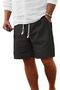 Comdecevis Men's Cotton Linen Casual Shorts