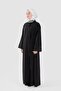 Line Textured Tensel Abaya Black - 5