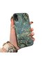 iPhone Xr Compatible Retro Oil Painting Apricot Blossom Pattern Case, Full Lens Protection