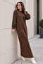 Stone Embellished Knitwear Dress K3071 Brown - 2