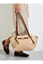 Khaki Tote Bag with Contrast Straps