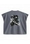Demon Slayer Muichiro Tokito Sword of Demons Printed Boxy Oversize Sleeveless T-Shirt - Anthracite - 2