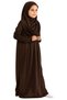 Two Piece Kids Prayer Dress Set with Scarf, Islamic Clothing Set for Girls Brown - 4