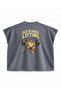 Classic Squat Printed Boxy Oversize Sleeveless Fitness T-Shirt - Anthracite - 2