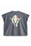 Hücum Bull Silhouette Printed Boxy Oversize Sleeveless T-Shirt - Anthracite - 2