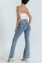 Vonna Women's Lycra Women's Ice Blue High Waist Flare Jean Spanish Leg Jeans - 3