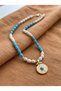 Howlite and Turquoise Natural Stone Antique Medallion Pendant - 3