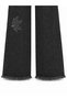 29209-26 Girl's Stoned Leaf Detailed Loose Wide Leg Tasseled Jeans 6-12 Years Old - 7