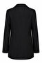 Single Button Suede Blazer with Flap Pockets Black Jacket 0070 - 6