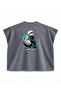 Jujutsu Kaisen Satoru Gojo Limitless Action Printed Boxy Oversize Sleeveless T-Shirt - Anthracite - 2