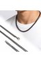 💎   Premium Shiny & Stylish Mariner Chain Men's 316L Steel Necklace 6X2Mm 55cm 3183Eck043 - Black Color