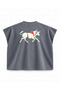 Minimal Bull Run Printed Boxy Oversize Sleeveless T-Shirt - Anthracite - 2